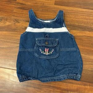 Disney Vintage Minnie Mouse Denim Embroidered Sleeveless Dress